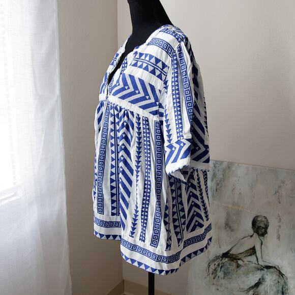 Old Navy Cobalt Blue Short-Sleeve IKAT Tunic size XXL - Picture 3 of 6